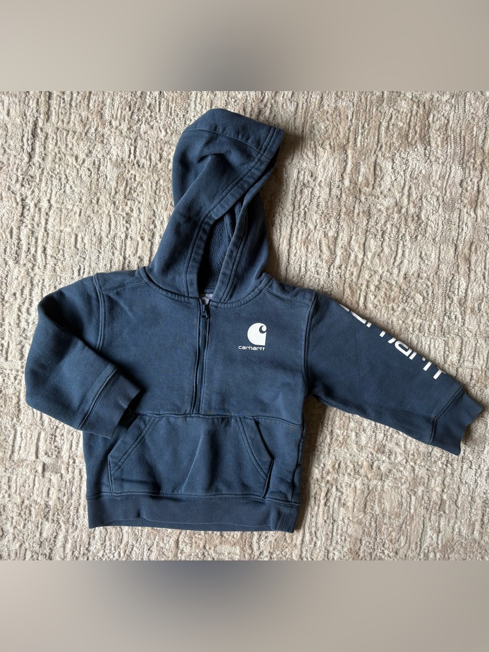 Carhartt Kids Dark Blue Half-Zip Hoodie